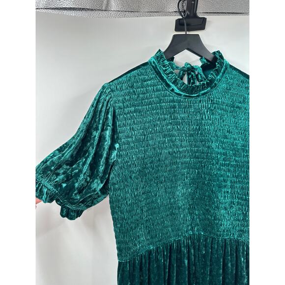 Adelyn Rae Sully Smocked Dress Velvet Midi Open Back NWT Size Extra Large - Picture 6 of 10